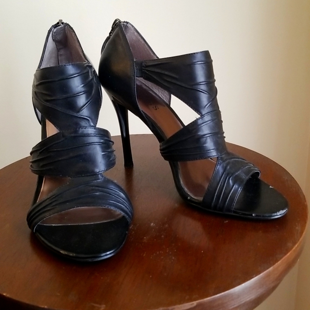 Guess Black Leather Heels